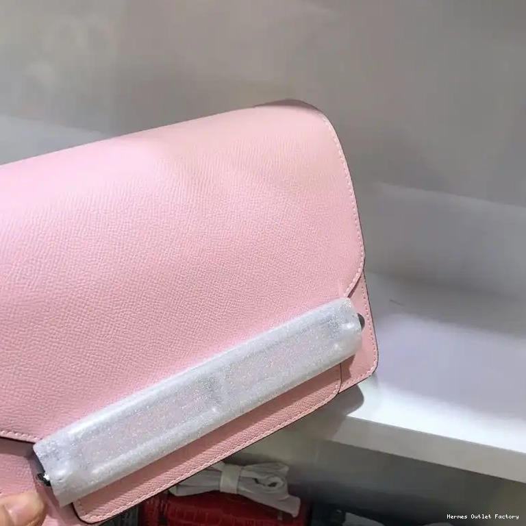 Affordable Palladium Pink Epsom In Leather Bag Hardware Hermes Roulis 0507
